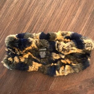 Rabbit fur ear warmer
